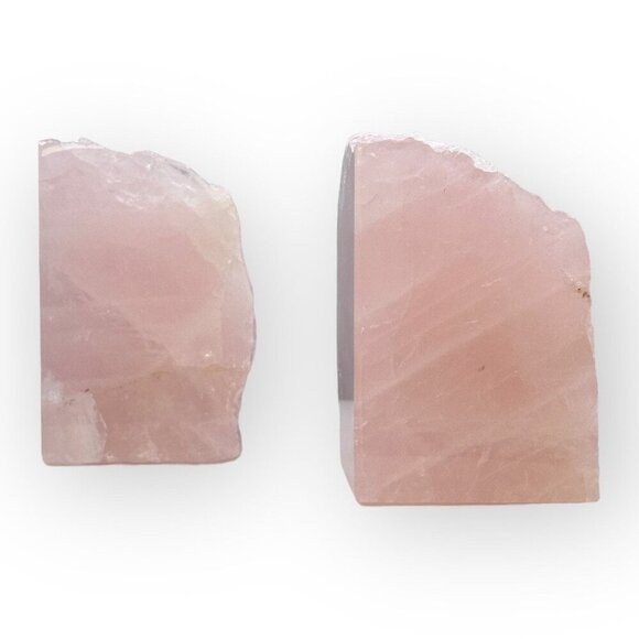 Natural Crystal Bookends Rose Quartz Stone Pink Book Ends Unique Home Decor (BD) - Picture 2 of 10